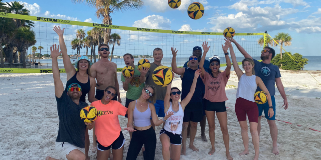 beach volleyball league adults in tampa bay and st petersburg florida beginners intermediate competitive